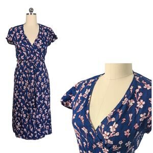 Draper James Blue Floral Midi Dress